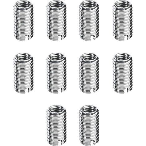 Lot de 10 inserts filetés M8/M10 – Écrous autotaraudeurs en acier inoxydable – Résistants aux vibrations – Pour réparation de filetage (1/5)