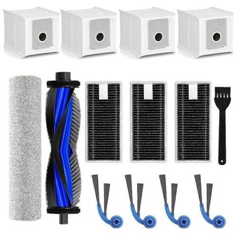 Lot de 14 pièces de rechange pour aspirateur Ecovacs DEEBOT T80 Omni/T80 PRO OMNI : brosse latérale principale, filtre HEPA, sac à poussière et rouleau. (1/5)