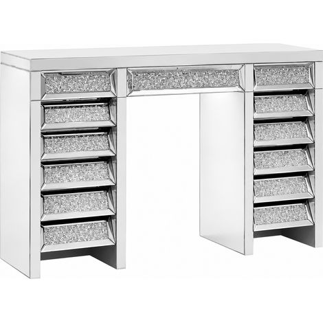 Coiffeuse CRUSHED DIAMOND 13 tiroirs 133x46x80 cm (1/5)