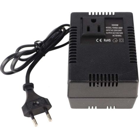 300W AC 220V to 110V Voltage Converter EU Plug Adapter (1/4)