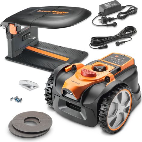Lawnmaster – Robot tondeuse autonome 18V sans fil – Technologie de navigation optique – Capteurs ultrasons – Surface max 400m² – Largeur de coupe 16 cm