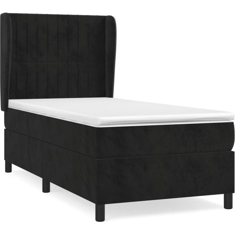 Maison Exclusive - Cama box spring con colchón terciopelo negro 1 (1/5)