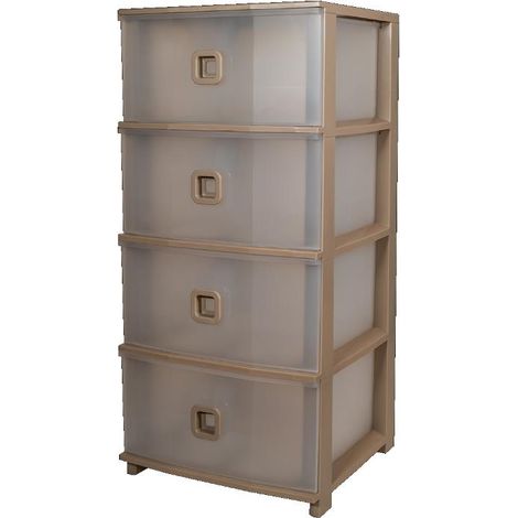 Cassettiera Pratika Plus 4 Cassetti Tortora 37,5 x 37 x 80 cm (1/2)
