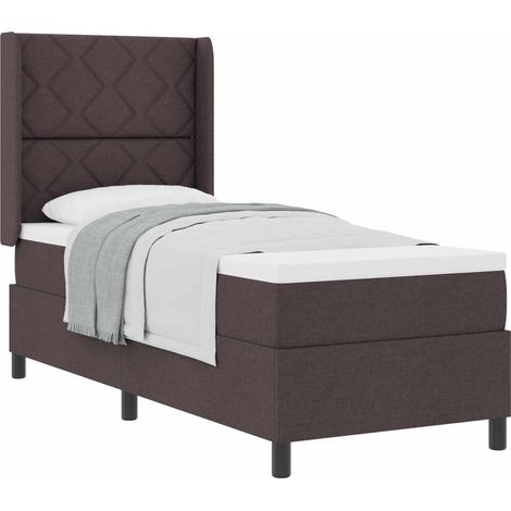 Maison Exclusive - Letto a molle con cuscino Marrone Scuro 200 x 80 cm Tessuto (1/5)