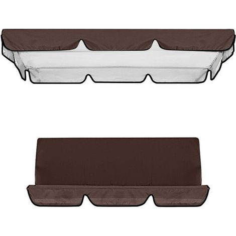 Housse de remplacement pour balancelle double Oxford imperméable, toit pour balancelle de jardin, abri extérieur pour balançoire hamac patio (1/5)