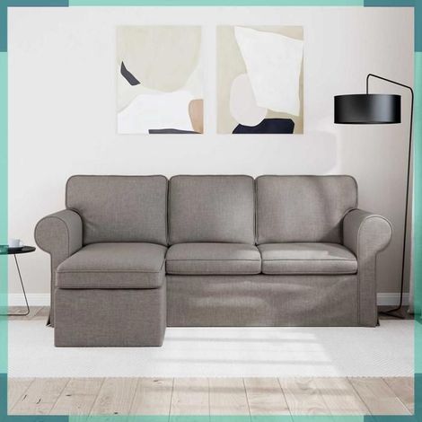 42024331 Canapé Taupe 215 x 138 x 80 cm tissu (1/5)