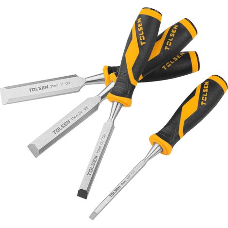 SET 4PZS CINCELES PARA MADERA 6-13-19-25MM TOLSEN