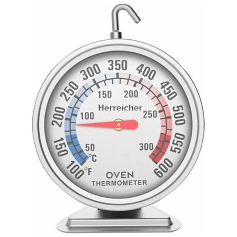 Thermomètre de Four Analogique Acier Inoxydable Grand Cadran pour Four Électrique Gaz Barbecue Cuisine