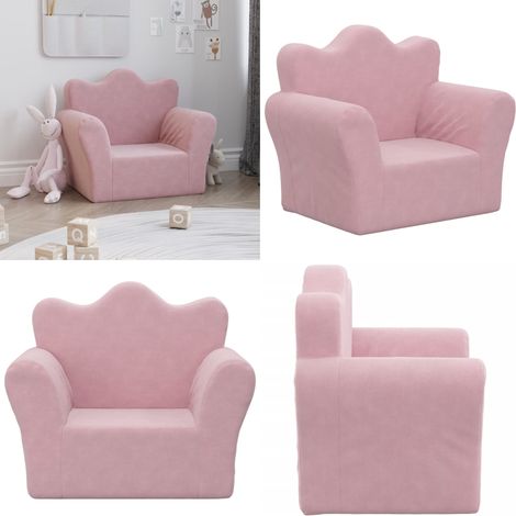 Kindersofa Rosa Weich Plüsch - Weiches Kindersofa - Plüschsofa (1/5)