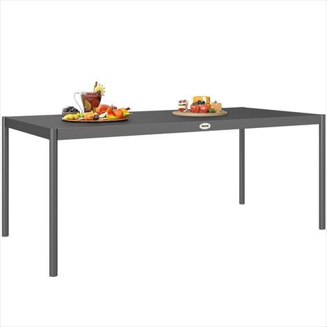 Table de jardin en acier gris foncé pour 8 personnes 186 x 90 x (1/5)