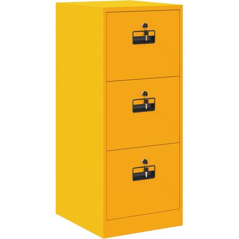 Maison Exclusive - Mueble archivador con cajón Amarillo Mostaza 4