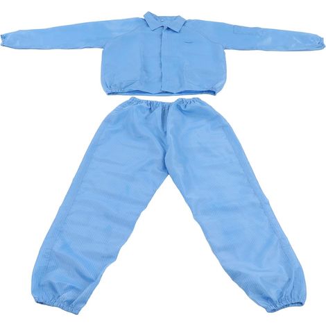 Manteau ESD Vêtements de Travail Antistatiques en Polyester Veste Fendue avec Col Montant Couture de Précision pour Atelier SMT Microélectronique Optoélectronique Industrie Alimentaire (1/5)