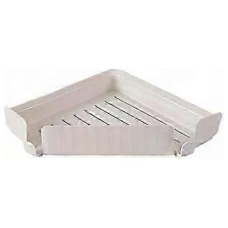 Étagère d'angle blanche pour salle de bain - Support de shampoing mural et rangement de cuisine, étagère domestique à fixer au mur (1/5)