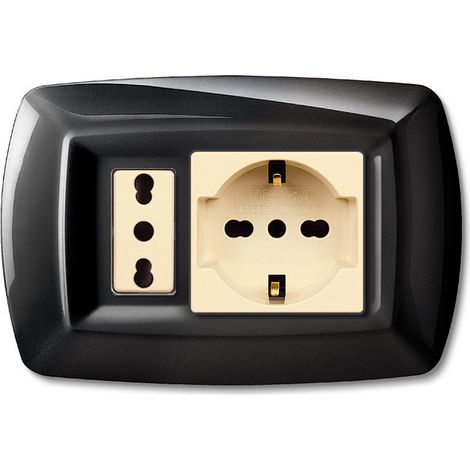 TONDO PLACCA MAGIC PLAST SCHUKO+MODULO NE- ELETTROCANALI- 10,0 pz