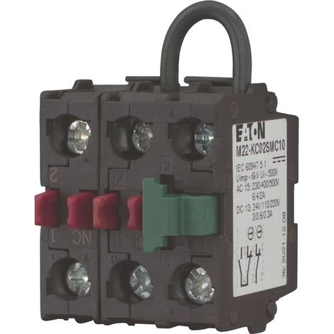Contacto M22-KC02SMC10 con autocontrol 1NO.2NC. montado en la pared trasera