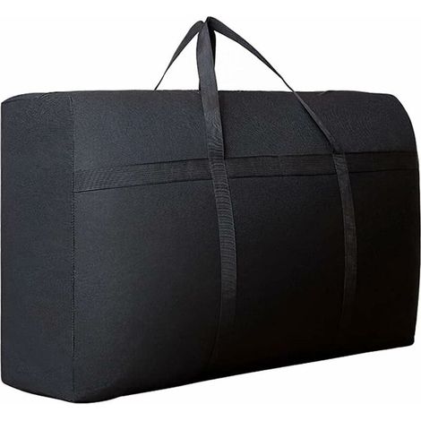 Borsa portaoggetti grande da 180 litri, impermeabile, in tessuto Oxford, organizer per trapunte, lavabile, da viaggio (100 x 60 x 30 cm, nero)