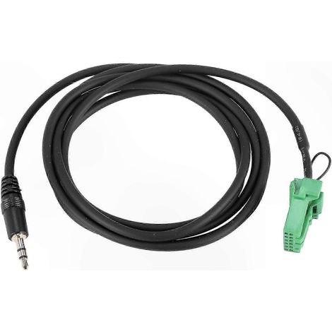 Câble stéréo 3,5 mm avec connecteur vert 6 broches pour entrée AUX MP3, fil générique compatible véhicules 2002-2006. (1/5)
