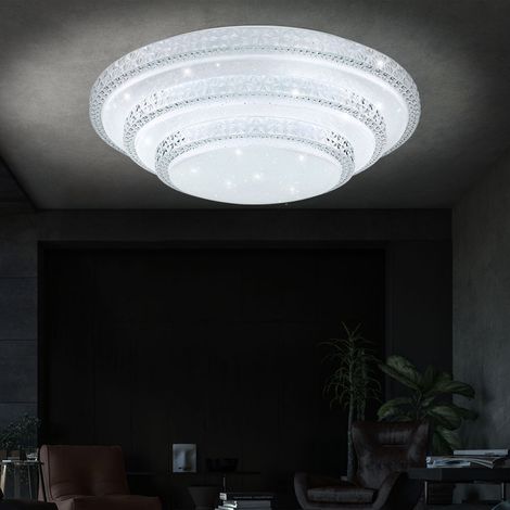 Plafoniera dimmerabile con telecomando, Plafoniera Smart LED, App comando vocale, funzione luce notturna, 30W 2300lm bianco caldo- bianco freddo, PxH 49,5 x 13 cm