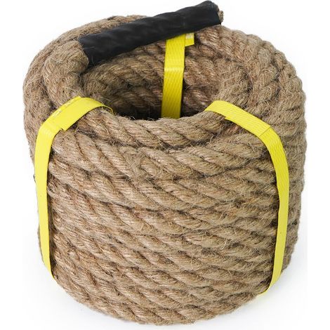 Juteseil 14 mm, Naturfasern, gedreht, 8 m, verstärkte Enden, für Garten, Sport und Heimwerken (1/5)