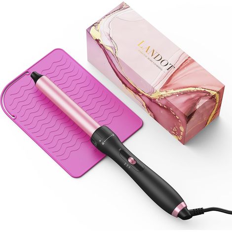 Fer à Boucler 25 mm: Revêtement Antistatique en Céramique Tourmaline - Avec Gant et Tapis en Silicone Résistant à la Chaleur (1/5)