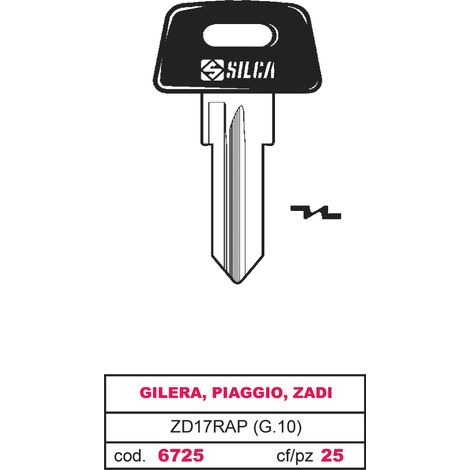 Silca CHIAVE PER AUTO ASC ZD17RAP (G.VAK 0) GILERA, PIAGGIO, ZADI 5.00 pz