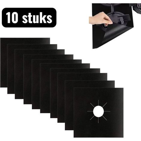 Lot de 10 pièces - 0 mm - Plaques de cuisson résistantes à la chaleur - Protection anti-graisse pour cuisinières à gaz - Couvercles de brûleurs de cuisinières à gaz - Patins de protection pour le nett (1/5)
