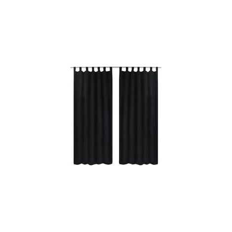 Satingardinen, 2er-Set, 140 x 225 cm, schwarz - Crezuo