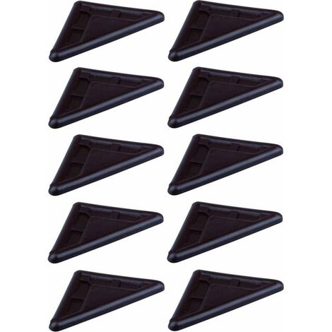10x Patin de coin de meuble triangulaire en plastique marron foncé Banquette Clic Clac Guide Angle Protection Table Etagère, 78 x 43,5 x 5mm (1/2)