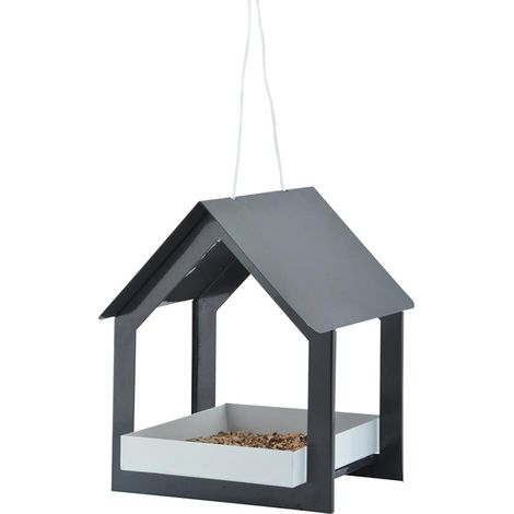 Mangeoire suspendue anthracite/blanc - Esschert Design (1/7)