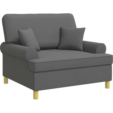 Armchair with Cushions Dark Grey Fabric vidaXL (1/5)