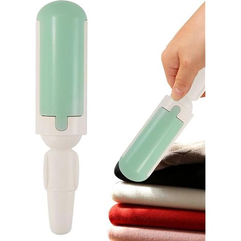 Brosse d'épilation pour animaux de compagnie, brosses d'épilation avec poignées ergonomiques Brosse à rouleau auto-nettoyante lavable pour cheveux, peluches, poussière (1/5)