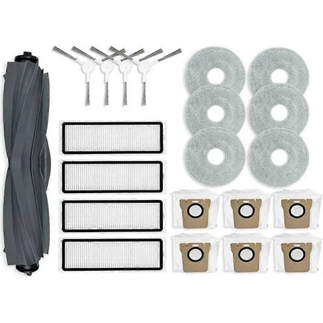 Accessoires pour aspirateur robot Dreame L10s Ultra / L10 Ultra : brosse latérale principale, filtre HEPA, lingette de nettoyage et sac à poussière (1/5)