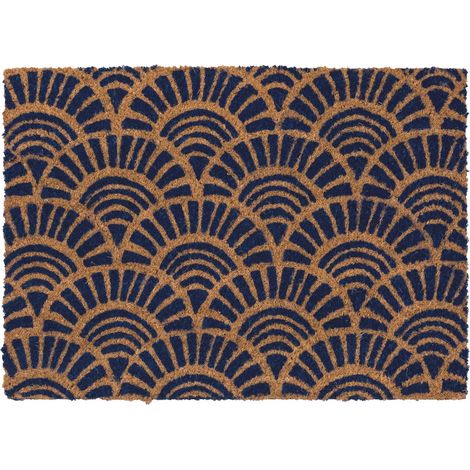 Kokos-Teppich mit Pfauenmuster Blau 40x60cm - Btb