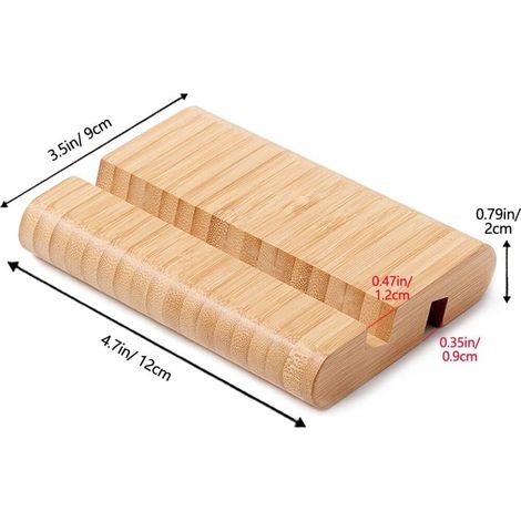 Tablet-Ständer aus Bambus für den Schreibtisch, tragbarer Handyhalter aus Holz für Tablets, iPhones und iPads (1/4)