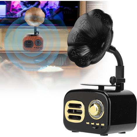 Enceinte Bluetooth Rétro Portable Mini, Haut-Parleur Compact pour Musique sur Bureau et Ordinateur Portable (1/5)