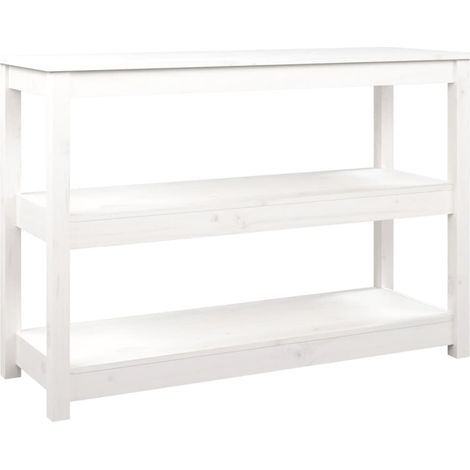 Maison Exclusive - Tavolo Consolle Bianco 110x40x74 cm in Legno Massello di Pino