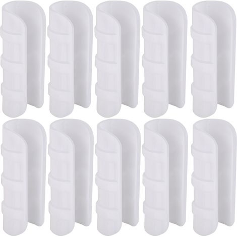 GewächshausfolienaufsatzKlemmclips aus Aluminiumlegierung, Hochleistungsbefestigungen, 80 x 32 mm, Weiß, 10 Stück (1/5)