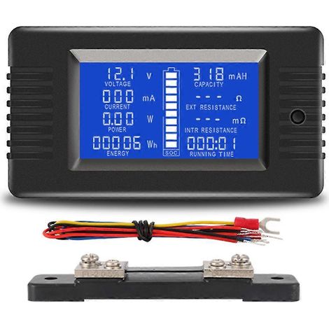 Testeur de tension et de courant numérique CC PZEM015 (0-200 V) avec shunt 50 A pour batterie de voiture (12 V, 24 V, 48 V). (1/5)