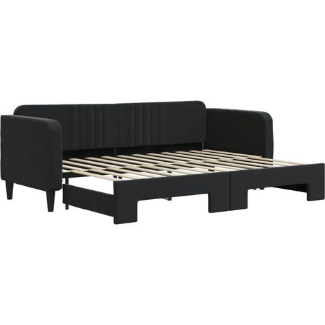 Maison Exclusive - Tagesbett Ausziehbar Schwarz 80x200 cm Samt