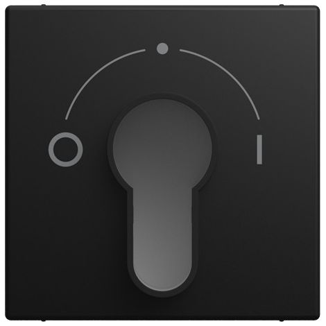 Busch-Jaeger Tapa central con impresión símbolo "0 y 1" para persiana, interruptor de llave negro mate - Busch-balance® SI (2557 SLPZ-915-101), 2CKA001710A4260