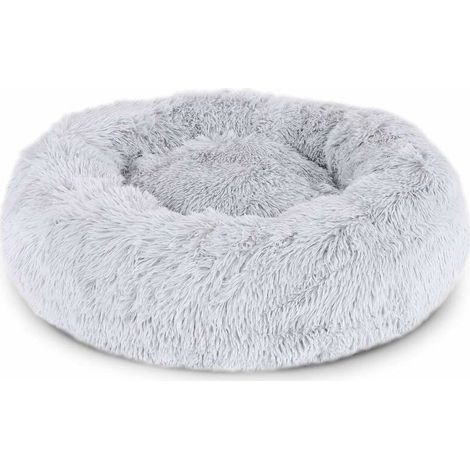 Panier rond pour chien coussin pour chat panier donut Ø 50 cm (M) Gris clair (1/4)