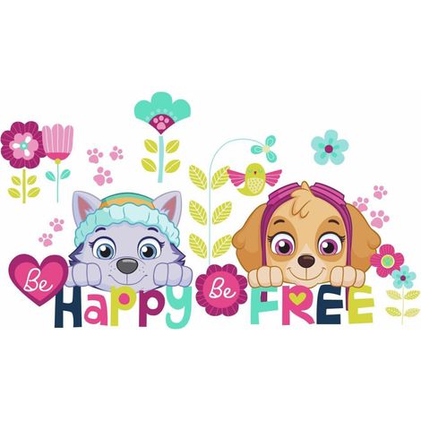 Stickers repositionnables La Pat'patrouille Skye et Everest 22,9CM X 44,1CM