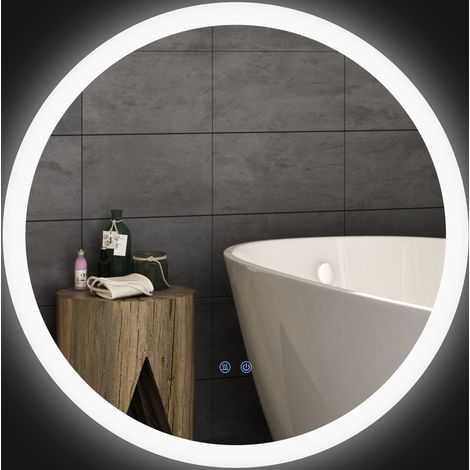 Espejo de baño LED redondo Ø70 cm con 3 tonos de luz, IP44, táctil y antivaho (1/5)