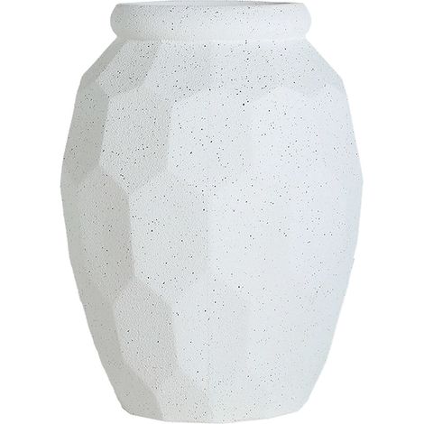 Cache pot contemporain en polyresine blanc cassé pour intérieur design - Blanc cassé contemporain