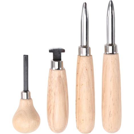 Ensemble de 4 Outils de Pose de Pierres - Rouleau de Lunette et Poussoir Brunissoirs Droits et Courbes (1/5)