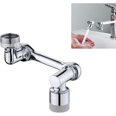 Rallonge de robinet universelle rotative à 1080 °, bras robotique rotatif à grand angle, robinet universel à filtre anti-éclaboussures, robinet avec 2 modes de sortie d'eau (double mode) (1/5)