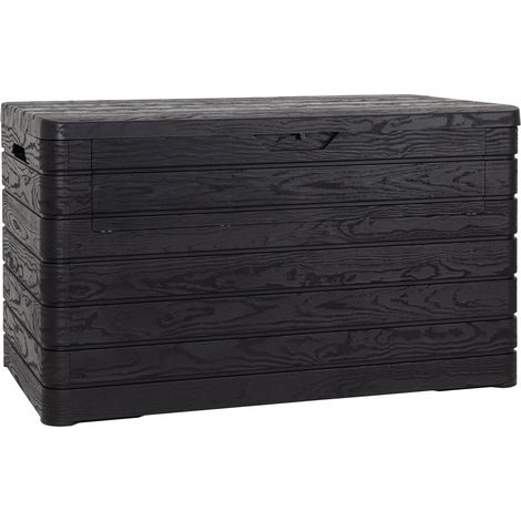 Toomax Dolomiti baule da 970L, portattrezzi 146x82x85h cm, effetto legno colore nero, in plastica robusta, resistente ai raggi UV, dotato di foro per lucchetto, per esterni