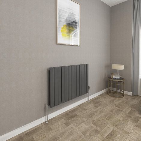 600x884mm Anthracite Double Flat Panel Radiator Horizontal Modern Central Heating Radiators