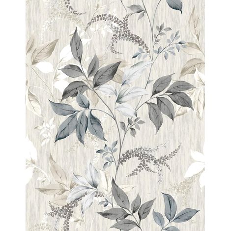 Papier Peint Adhesif Mural Fleuri Vintage Film Rouleau Adhesif Decoratif Motif Floral Pour Meuble Papier Peint Autocollant Chambre Salon Papiers Peints Feuillage et Fleurs Beige 44,5 x 300cm (1/5)