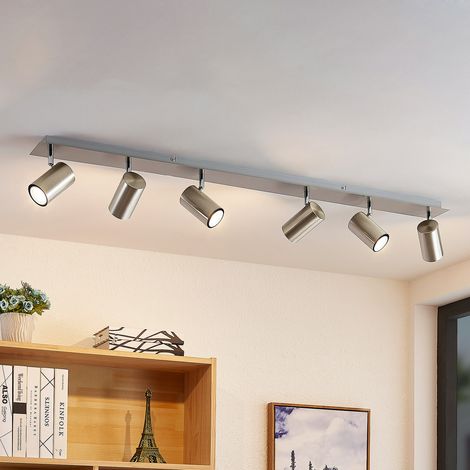 [NEUWERTIG] B-Ware Lindby Joffrey Deckenstrahler Deckenleuchte Deckenlampe Leuchte Led 6 Fl. Nickel